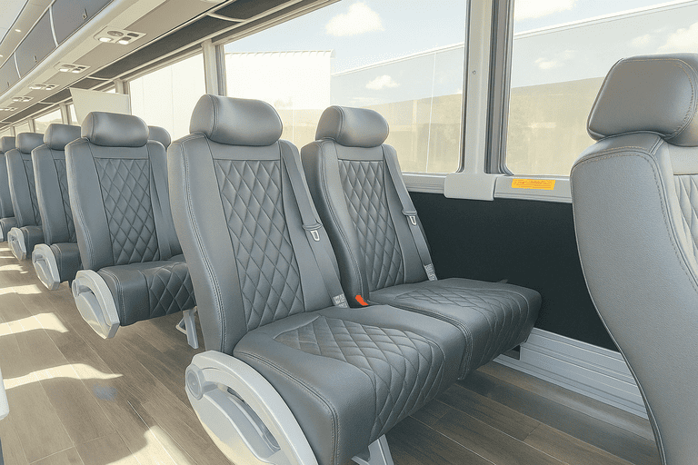 interior of Coach Bus Fullerton charter bus